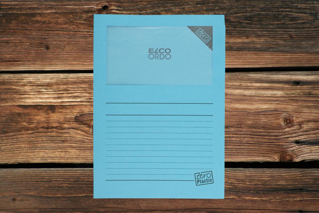 Ordnungsmappen mit Sichtfenster und Linien 220x310 mm Intensivblau 120 g/qm Zero Plastic